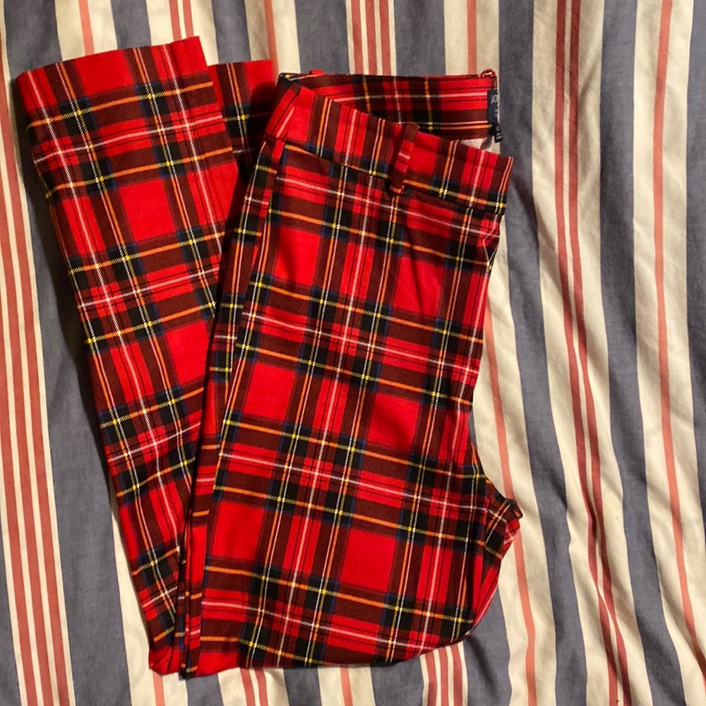 JCrew Winnie Pant Red Tartan Plaid size 10